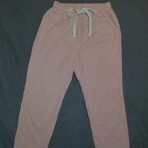 Pink Drawstring Pants With Pockets